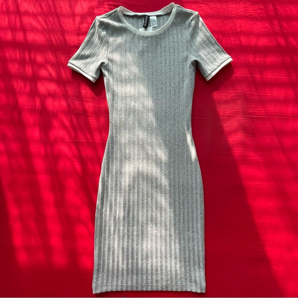 H&M Rib aling Dress in Gray Size US 4 - Picture 2 of 7